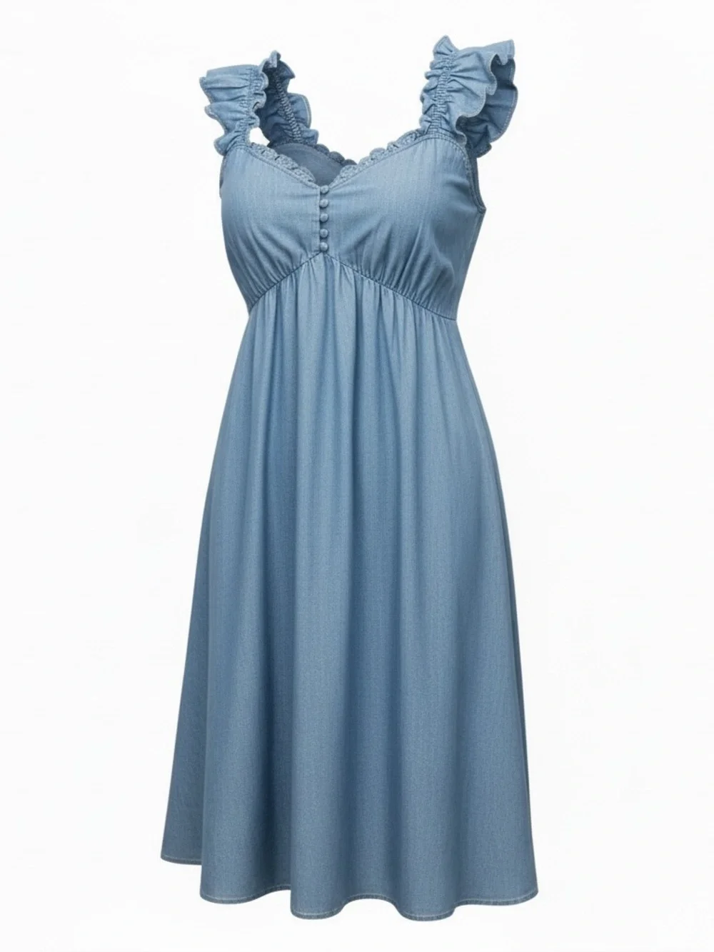 GAP Light Blue Ruffle-Shoulder Nightdress